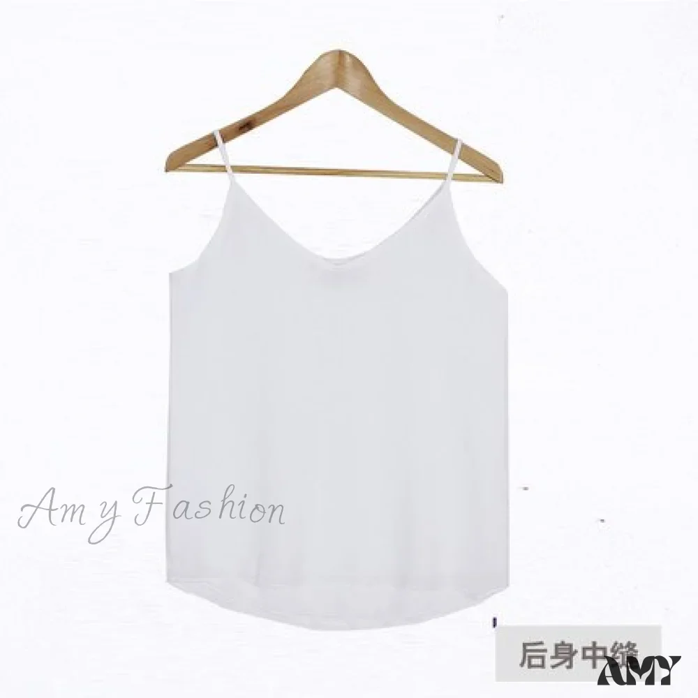 Amy Fashion - Chiffon Sleeveless Solid Camis Top - Image 7