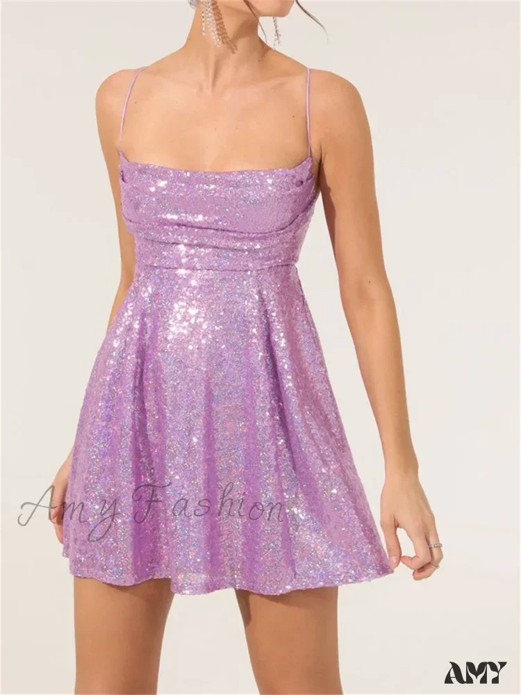 Amy Fashion - Summer Sling Sleeveless Backless Criss Cross Tie Mini Dress - Image 8