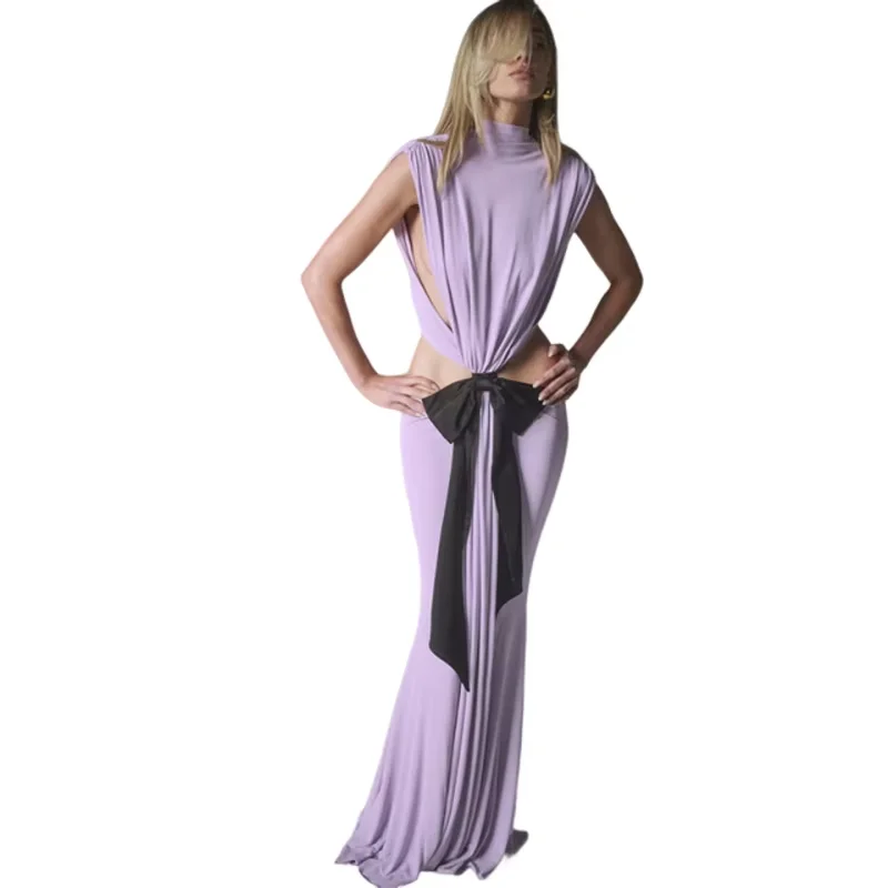 Tassel Pleated Waistless Maxi Dress - Image 6