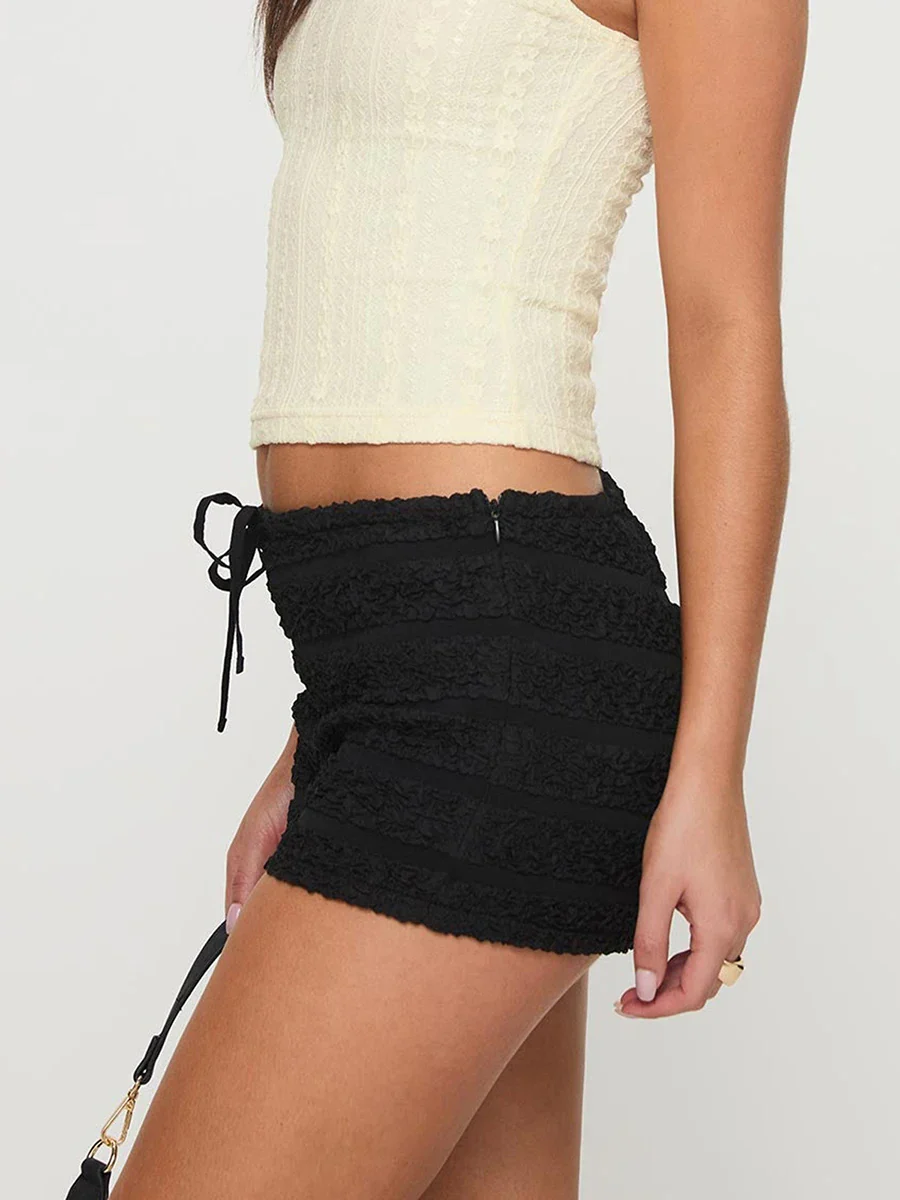 Textured Tie-Up Bohemian Short - Image 6