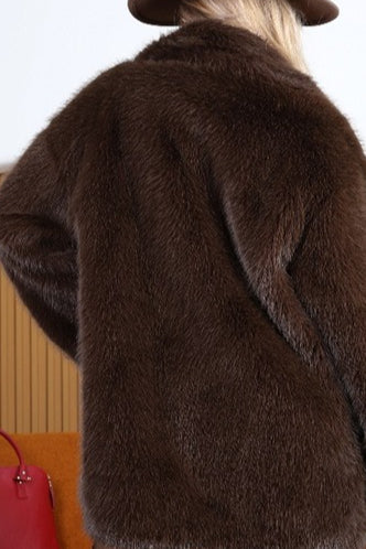 Thick Warm Faux Fox Fur Mid-Length Belted Coat - Image 4