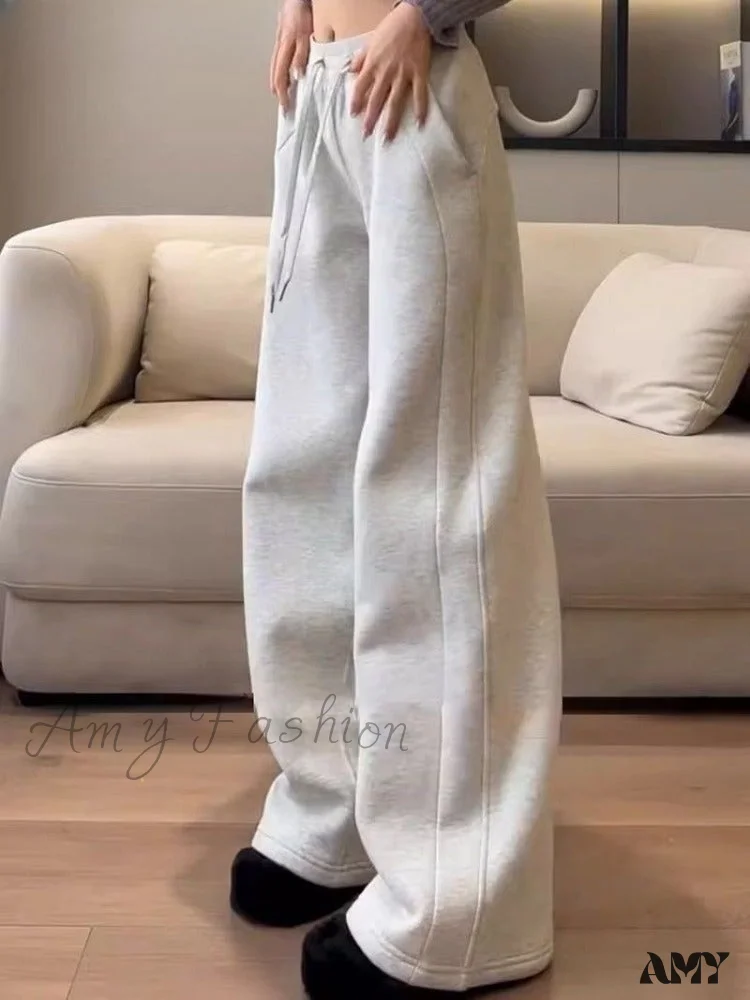Thicked High Waist Fashion Y2k Casual Wide Leg Pants - Image 3
