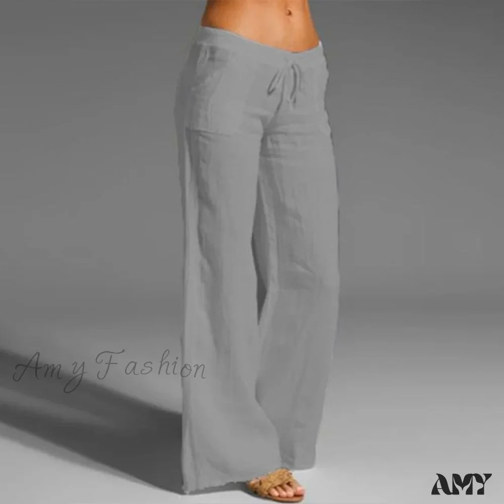 Amy Fashion - High Waist Casual Loose Wide Leg Pants - Image 4