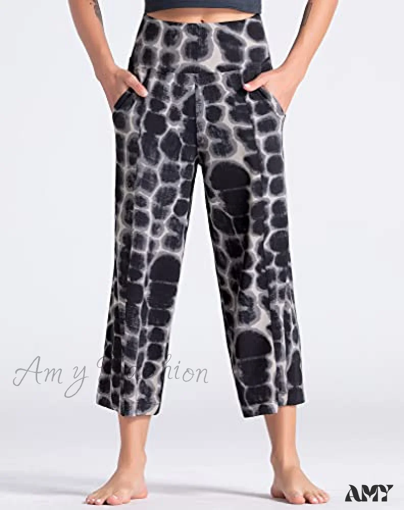 Amy Fashion - Lounge Yoga Capris Pants High Waist Workout Flare Crop Pants - Image 11