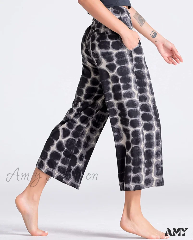 Amy Fashion - Lounge Yoga Capris Pants High Waist Workout Flare Crop Pants - Image 12