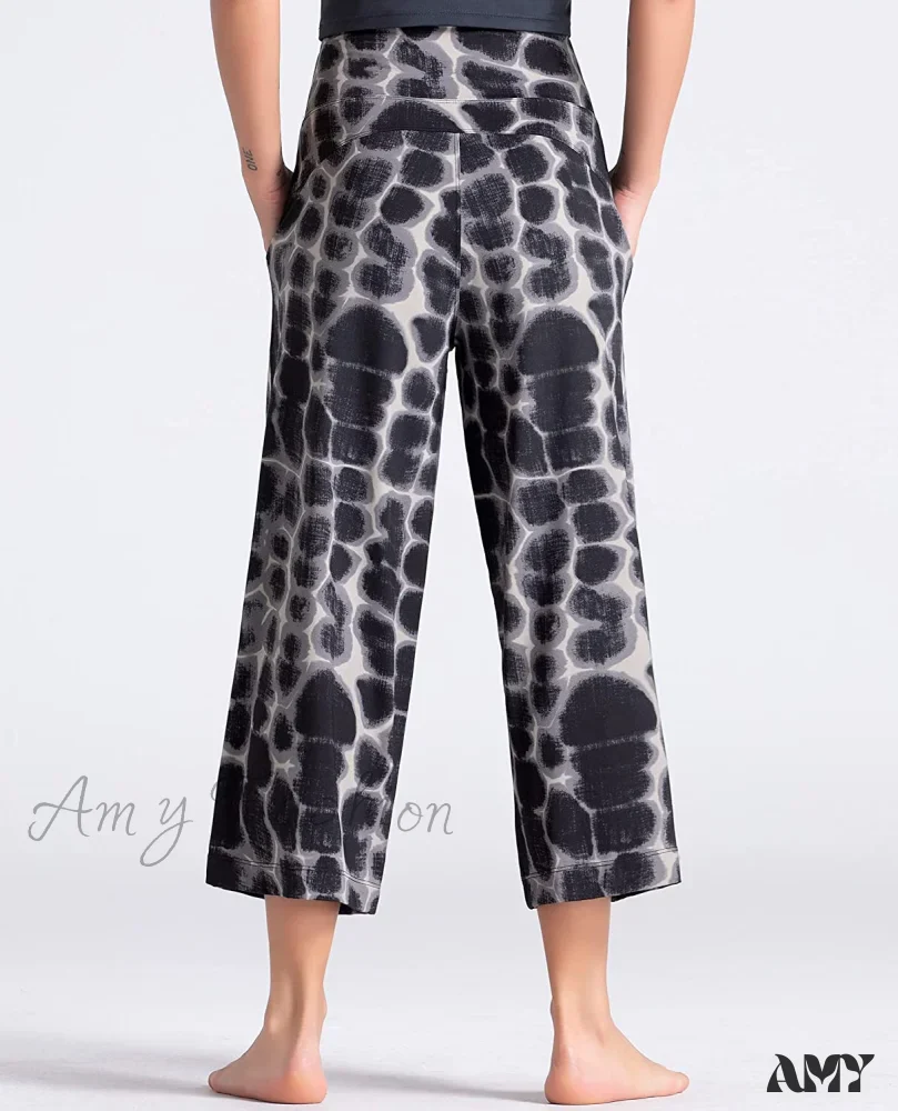 Amy Fashion - Lounge Yoga Capris Pants High Waist Workout Flare Crop Pants - Image 13