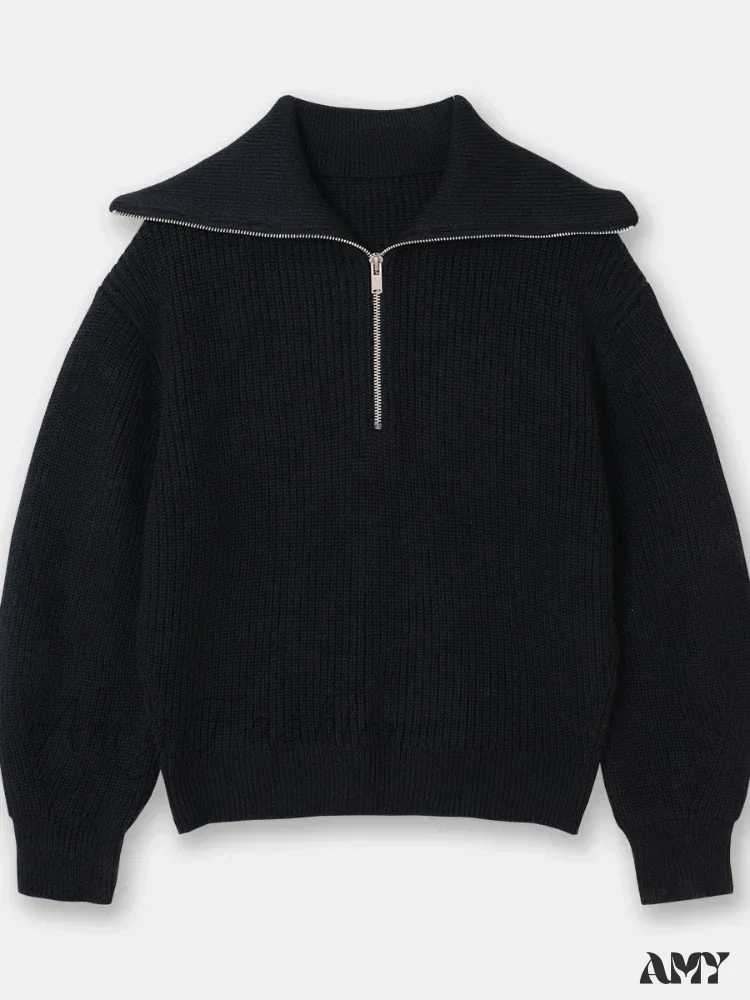 Turtleneck Loose Lapel Striped Casual Fashion Simplicity Sweater - Image 11