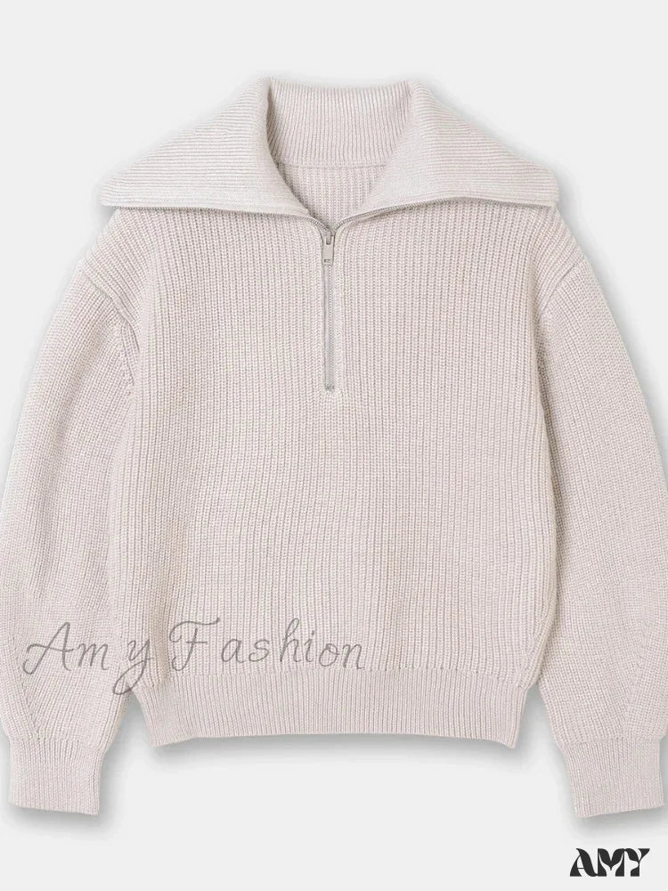 Turtleneck Loose Lapel Striped Casual Fashion Simplicity Sweater - Image 7