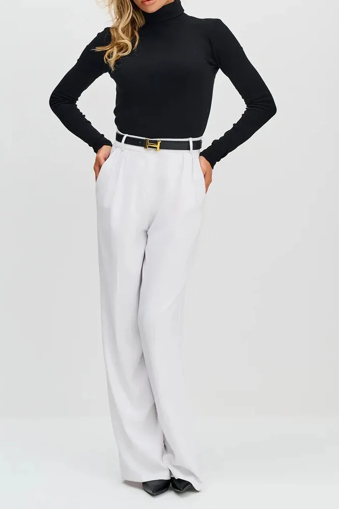 Turtleneck Ribbed Slim Knit Long Sleeve Base Layer - Image 4
