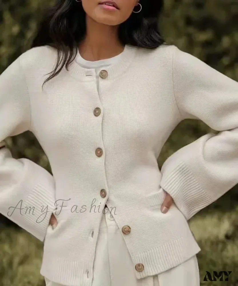 Ultra-Soft Button Open-front Long Sleeve Regular Stretchy Classic Cozy Chic Casual Cardigan - Image 9