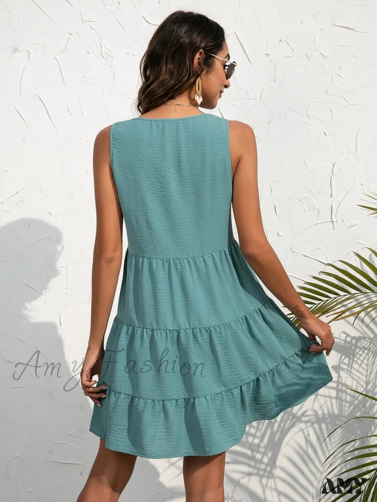 Amy Fashion - V-Neck Boho Beach Sexy Dresses - Image 14
