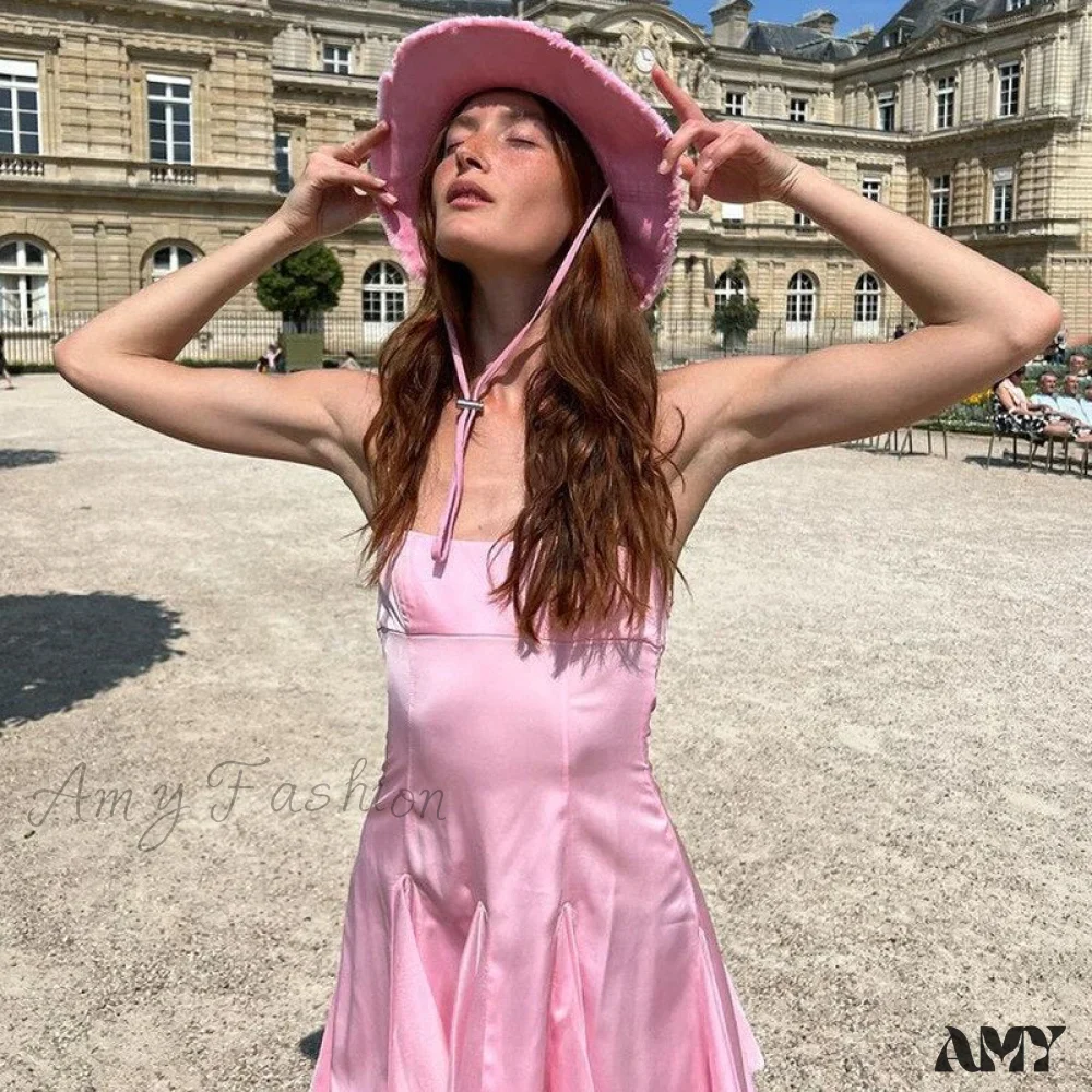 Amy Fashion - V Neck Chest Wrapping Spaghetti Strap Dresses - Image 4