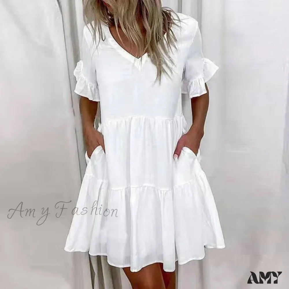Amy Fashion - Casual Plus Size Short Sleeve Loose Dresses - Image 5