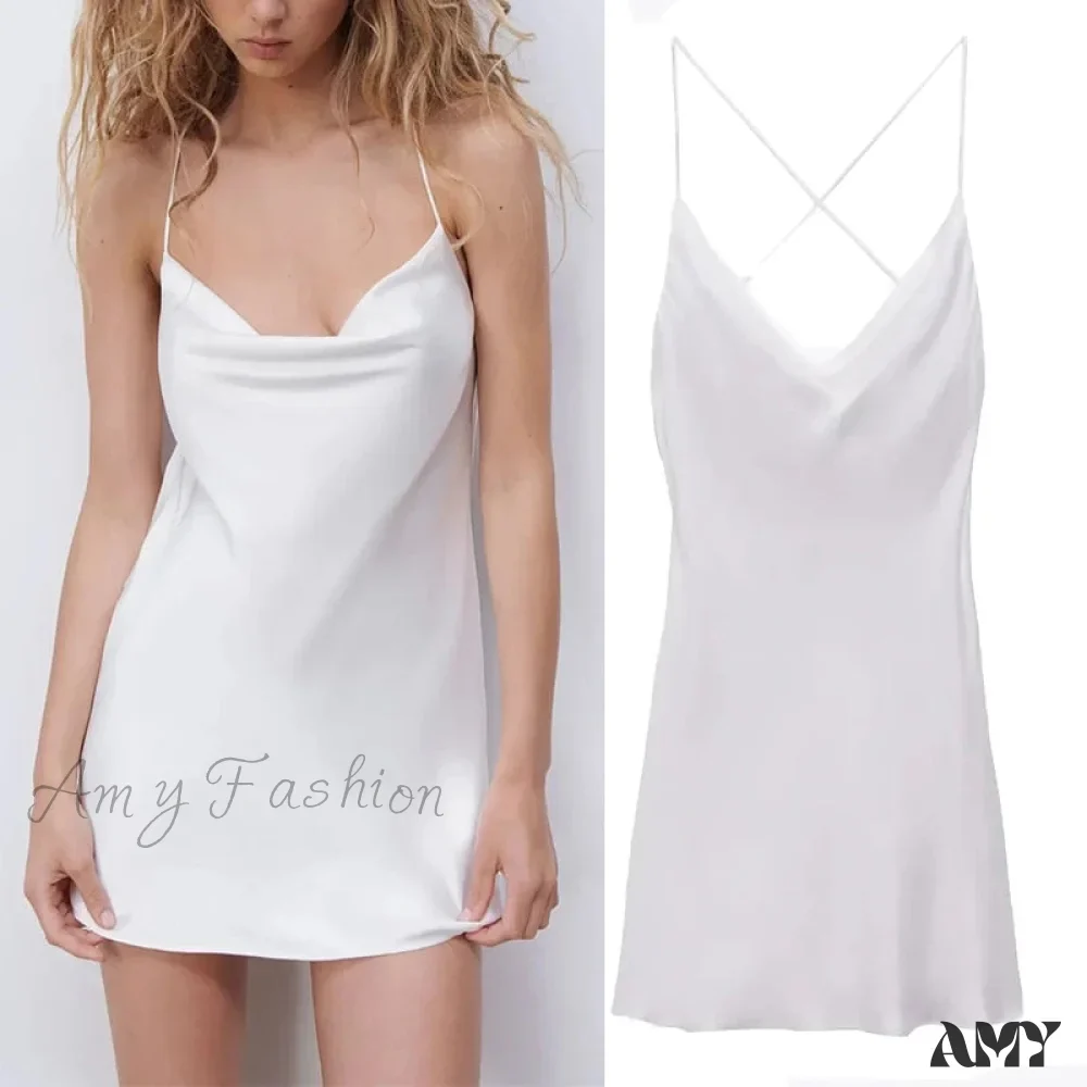 Amy Fashion - V-Neck Sleeveless Backless Sexy Female Mini Dresses - Image 2