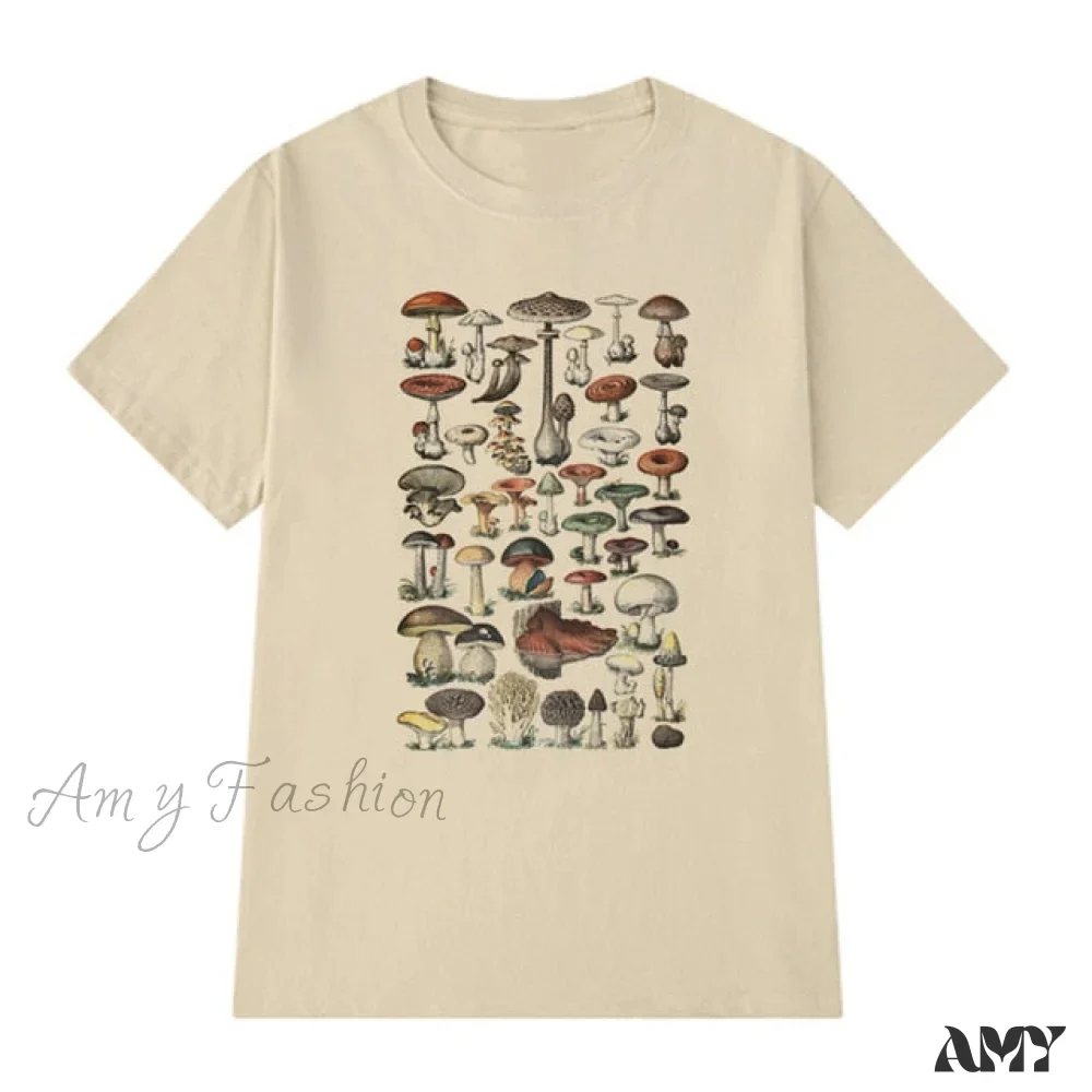 Amy Fashion - Women Causual Comfy Mushroom Print Oversized T-Shirt - Image 12