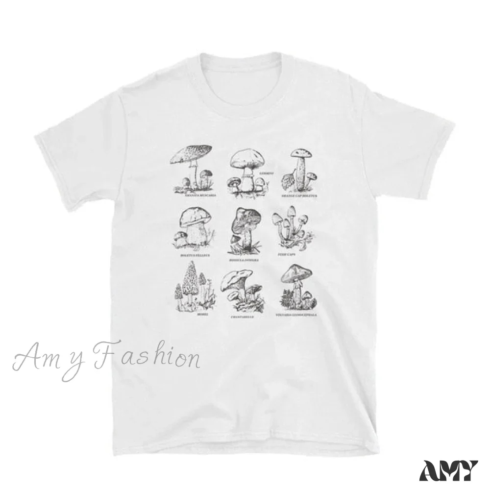 Amy Fashion - Women Causual Comfy Mushroom Print Oversized T-Shirt - Image 8