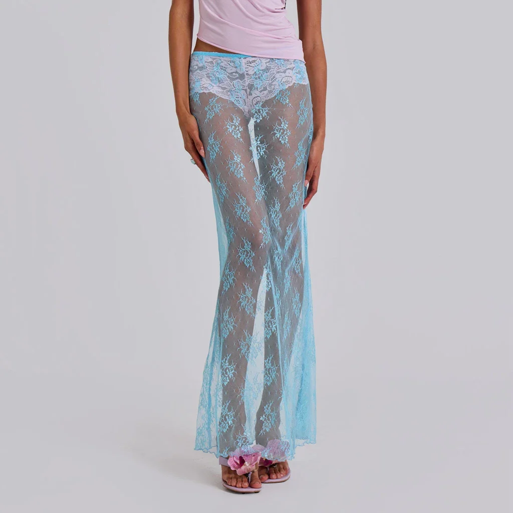 Vintage Floral Lace Sheer Skirt - Image 2