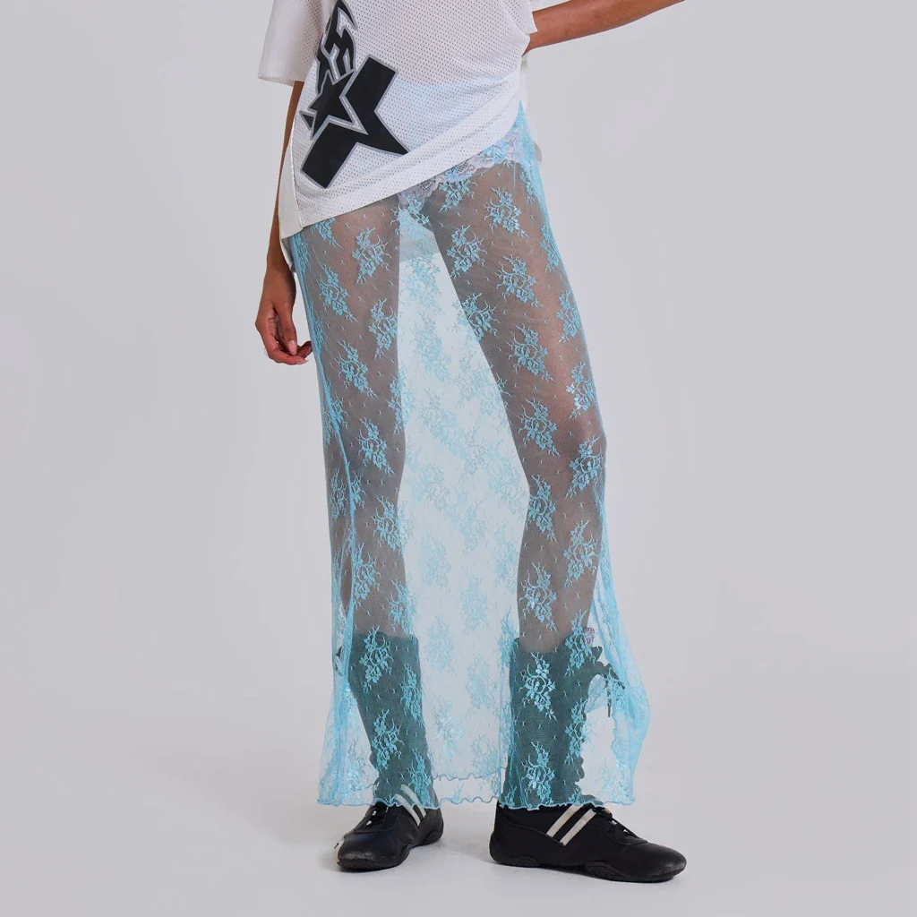 Vintage Floral Lace Sheer Skirt - Image 4