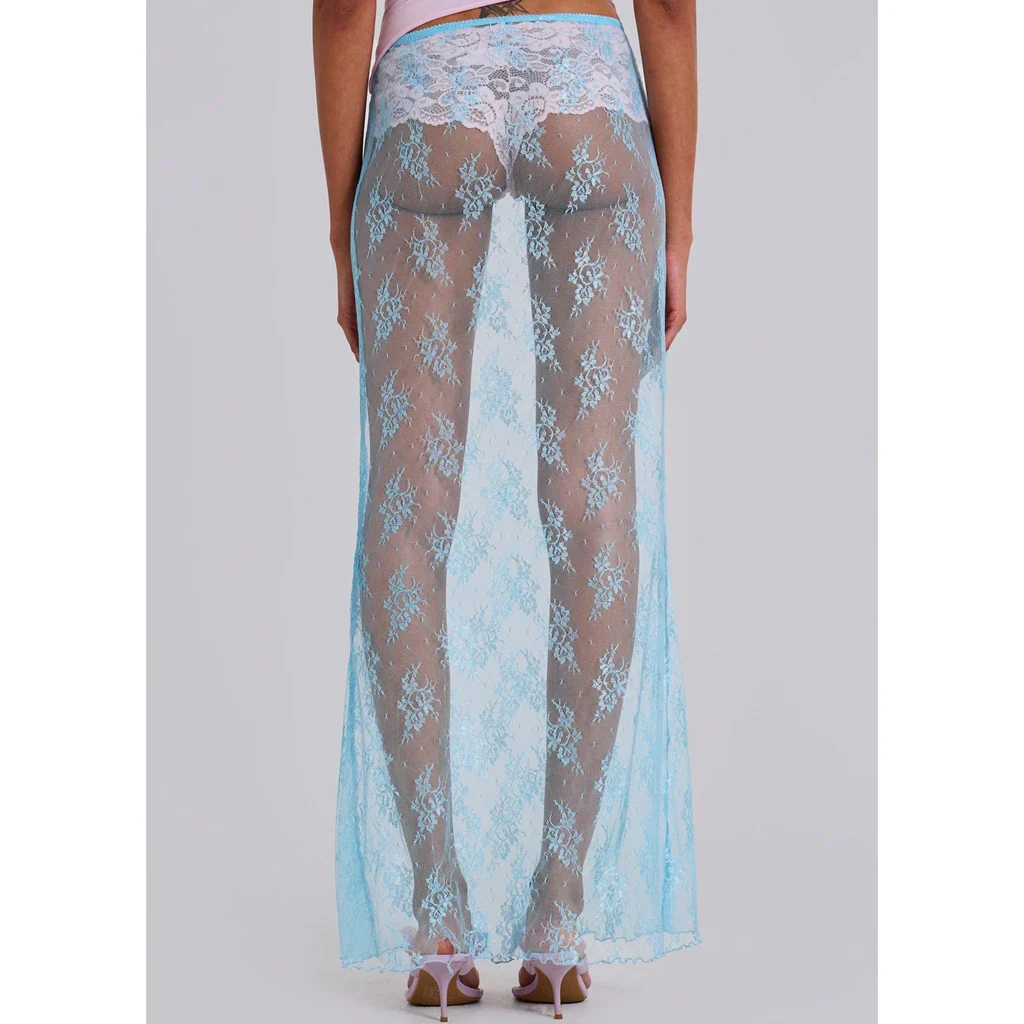 Vintage Floral Lace Sheer Skirt - Image 5