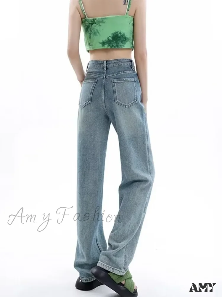 Amy Fashion - Vintage Harajuku Teenagers Y2k Aesthetic Clothing Autumn Baggy Jean - Image 3
