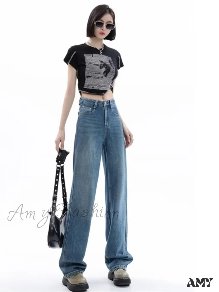 Amy Fashion - Vintage Harajuku Teenagers Y2k Aesthetic Clothing Autumn Baggy Jean - Image 4