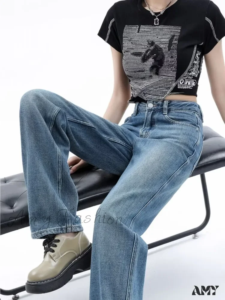 Amy Fashion - Vintage Harajuku Teenagers Y2k Aesthetic Clothing Autumn Baggy Jean - Image 5