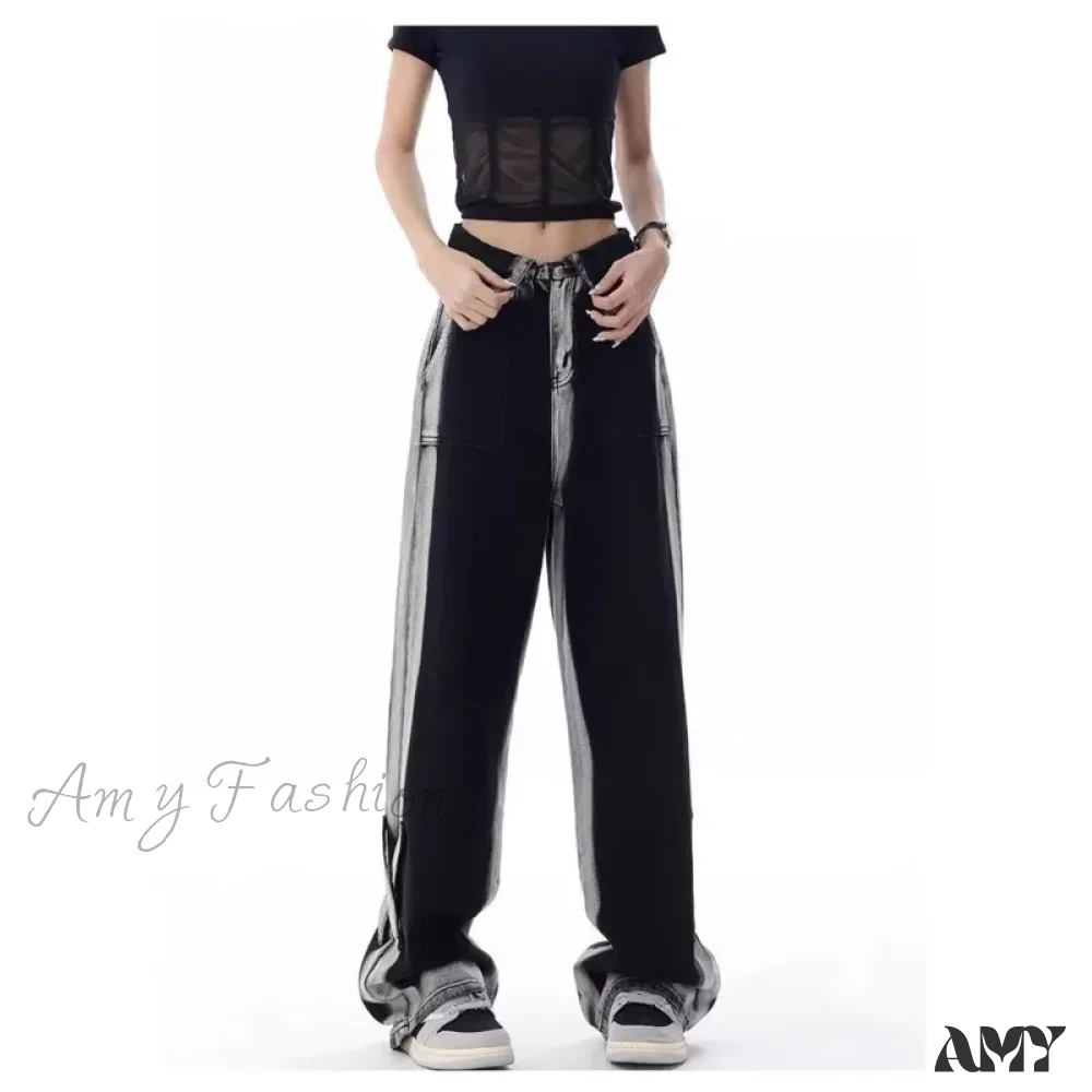 Amy Fashion - Vintage Harajuku Teenagers Y2k Aesthetic Clothing Autumn Baggy Jean - Image 2