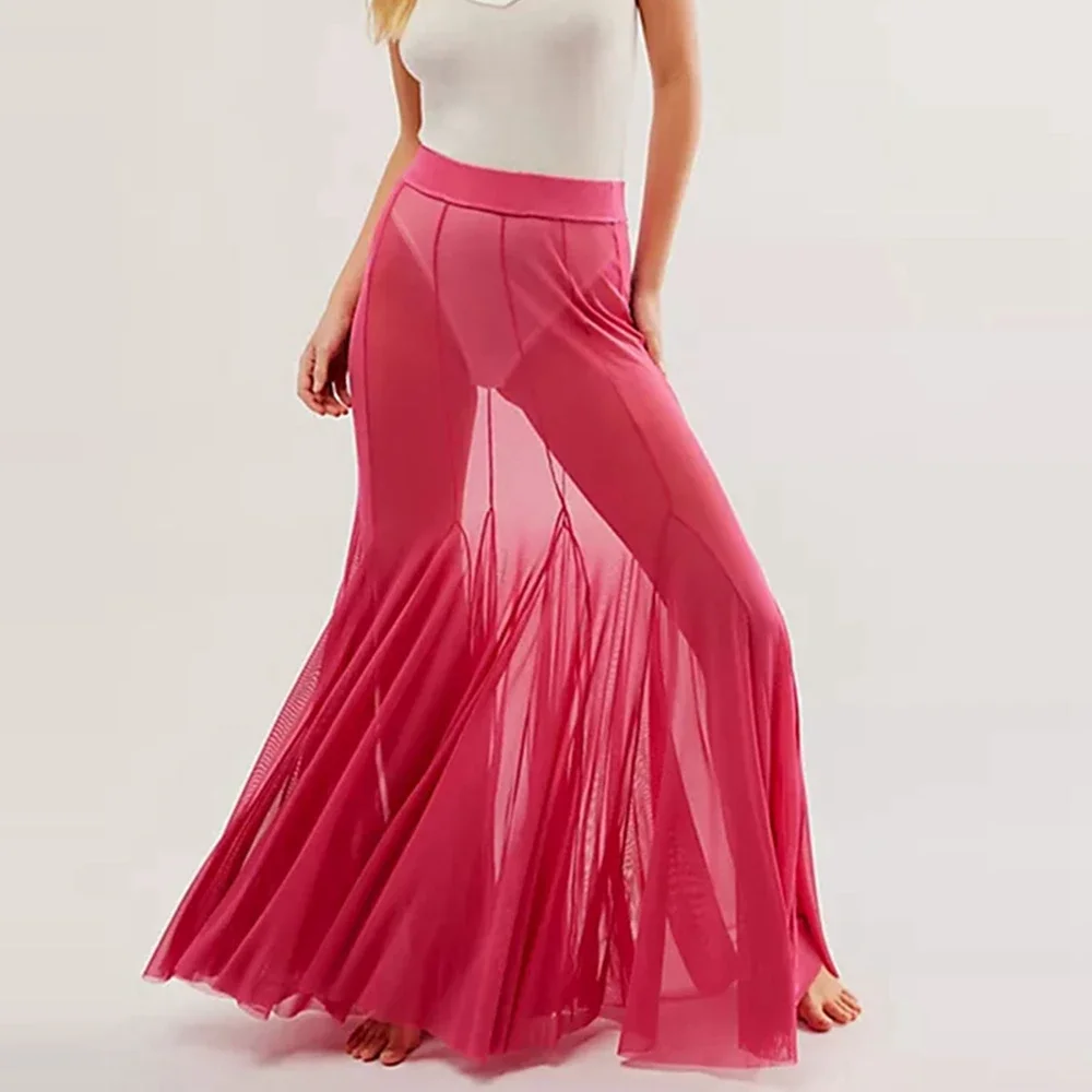 Vintage Sheer Mesh Ruffle Skirt - Image 4