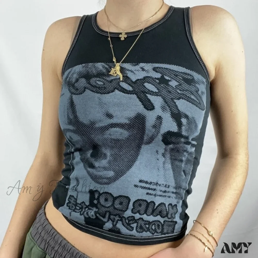 Amy Fashion - Vintage Sleeveless Tank Top - Image 2