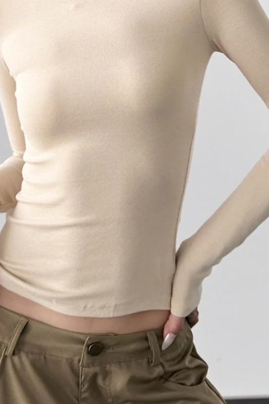 Vintage Solid Crew Neck Slim Long Sleeve Base Layer - Image 9