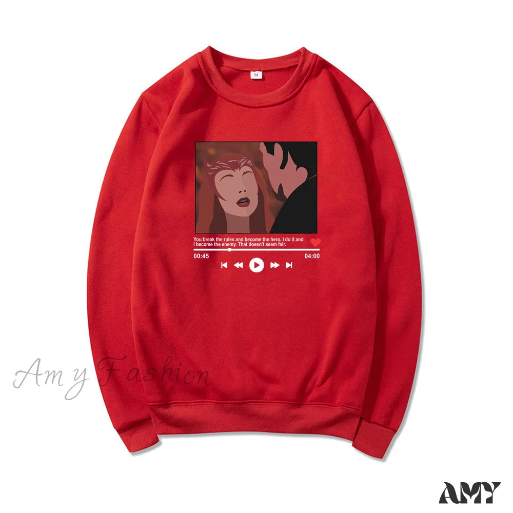 Amy Fashion - Cute Graphic Print Multi-color Hoody Pullover - Image 12