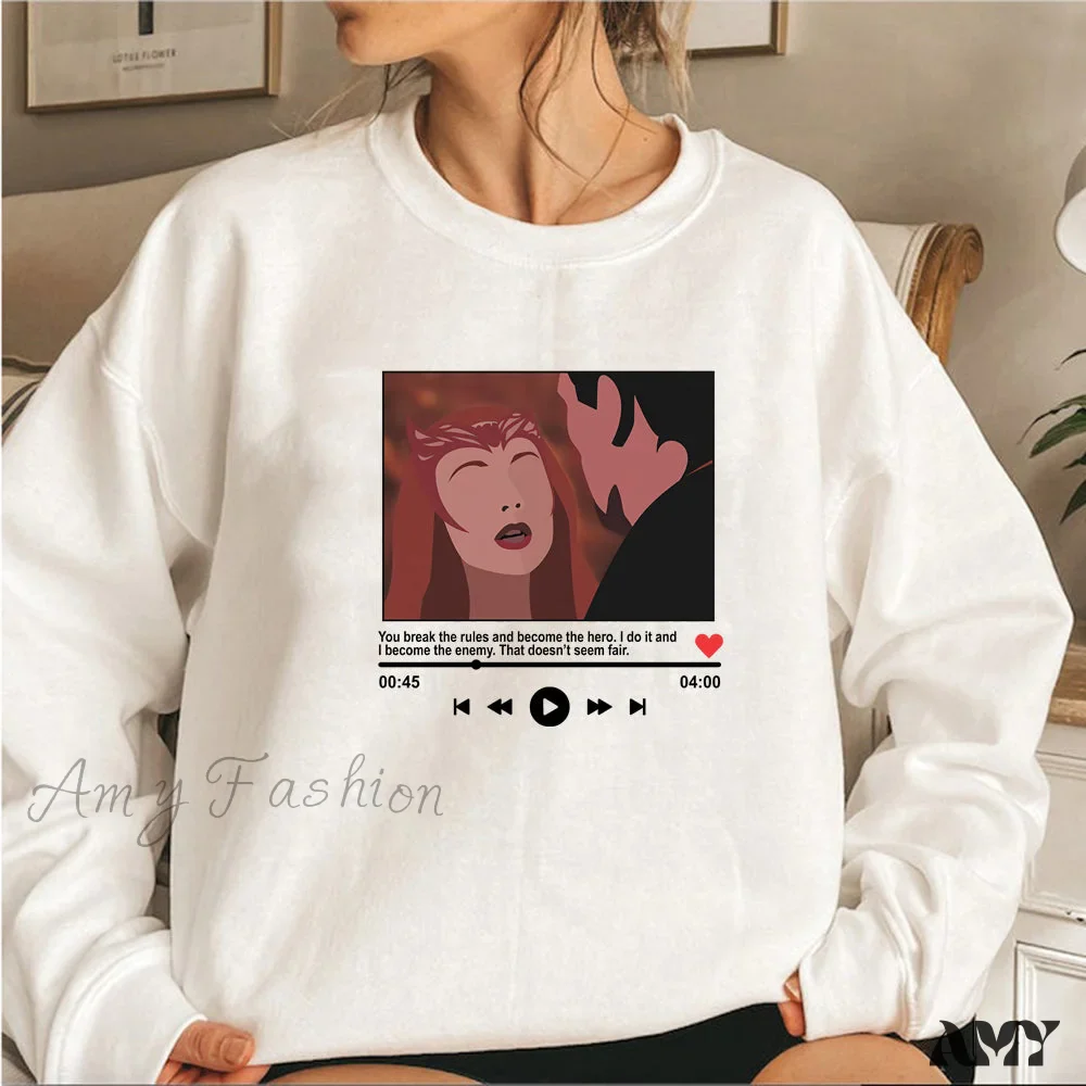 Amy Fashion - Cute Graphic Print Multi-color Hoody Pullover - Image 13