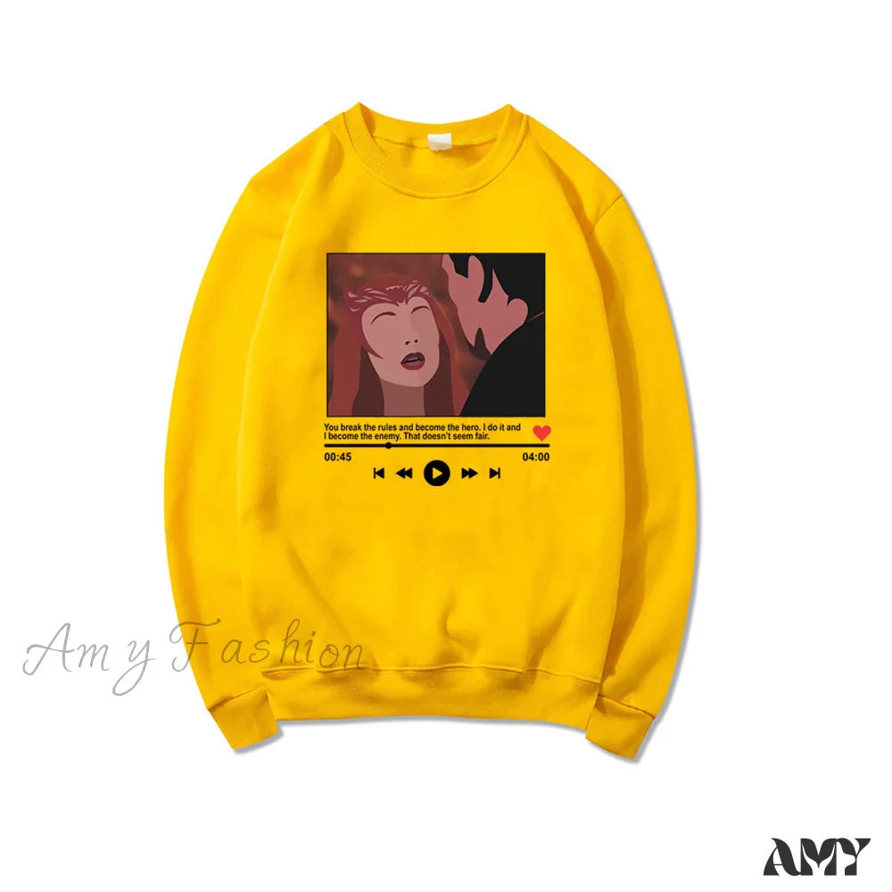 Amy Fashion - Cute Graphic Print Multi-color Hoody Pullover - Image 14