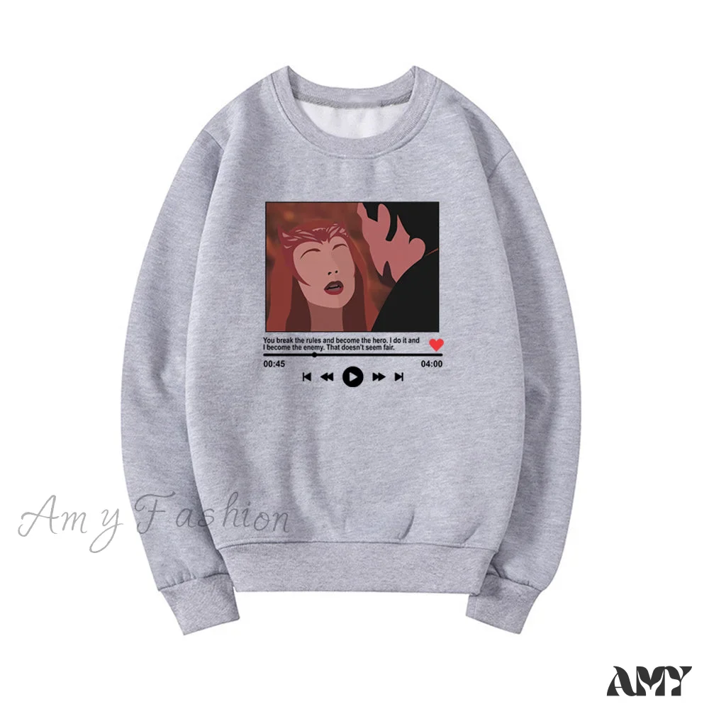 Amy Fashion - Cute Graphic Print Multi-color Hoody Pullover - Image 9