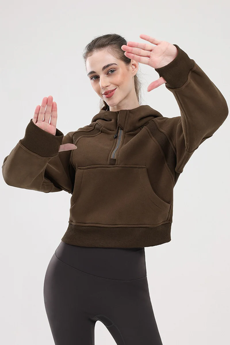Warm Half-Zip Loose Hoodie