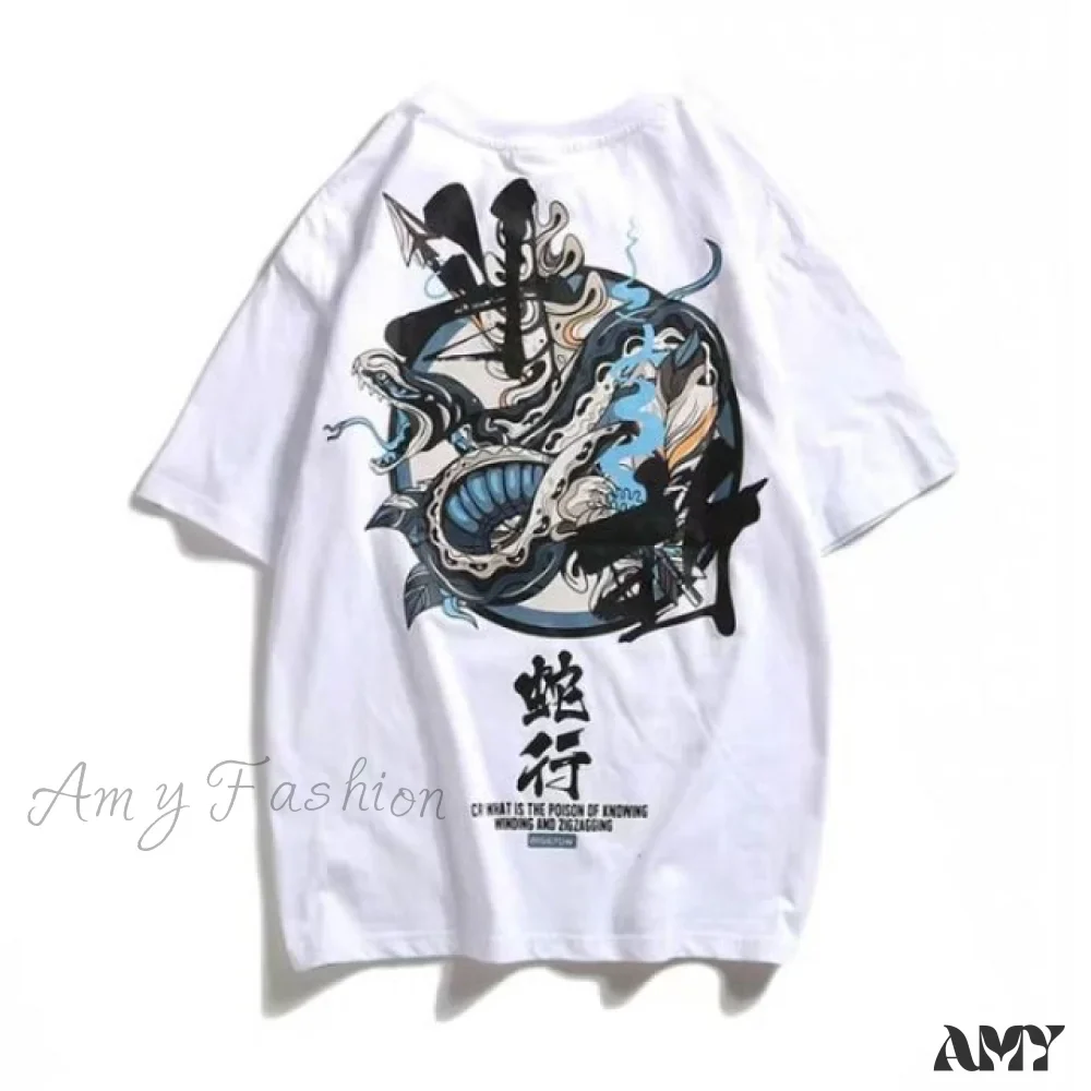 Amy Fashion - White Cartoon Female Kawaii Tops Tee - Image 12