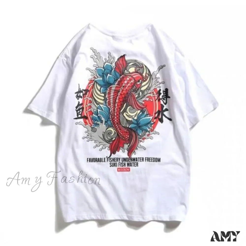Amy Fashion - White Cartoon Female Kawaii Tops Tee - Image 15