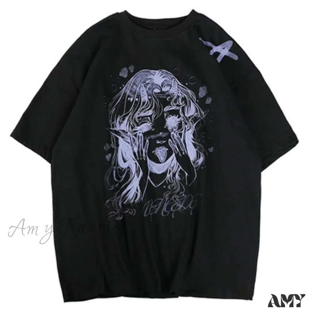 Amy Fashion - White Cartoon Female Kawaii Tops Tee - Image 17