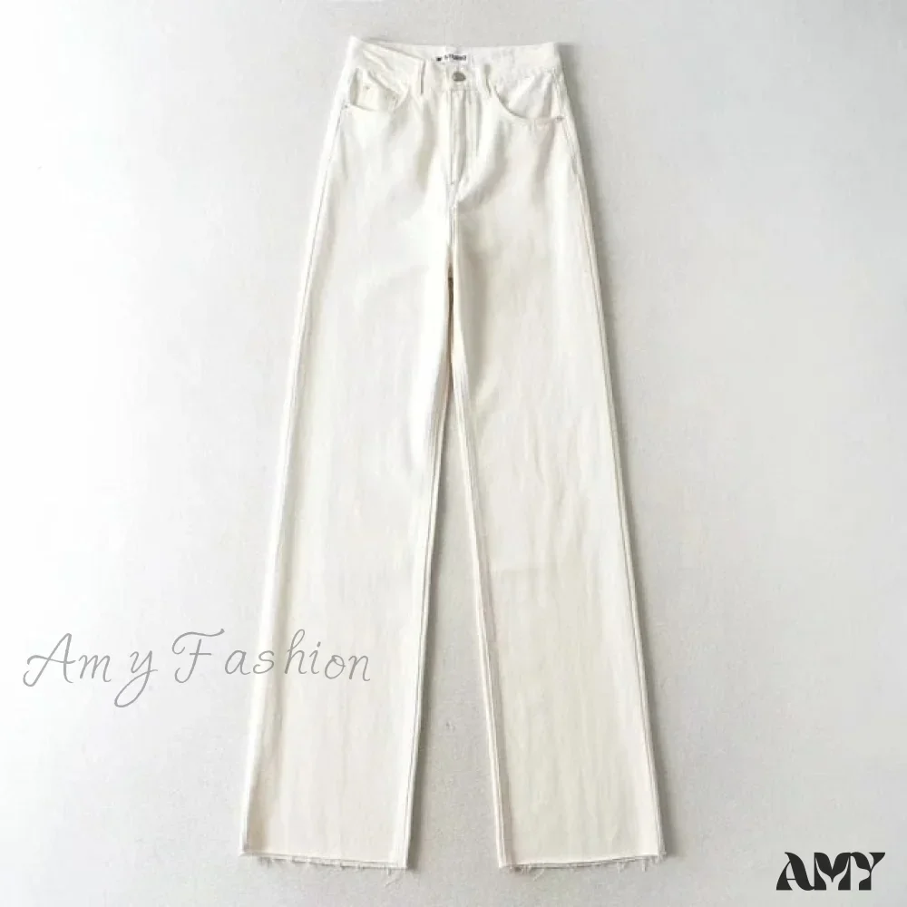 Amy Fashion - High Waist Slouchy Black Straight Leg Denim Trouser - Image 5
