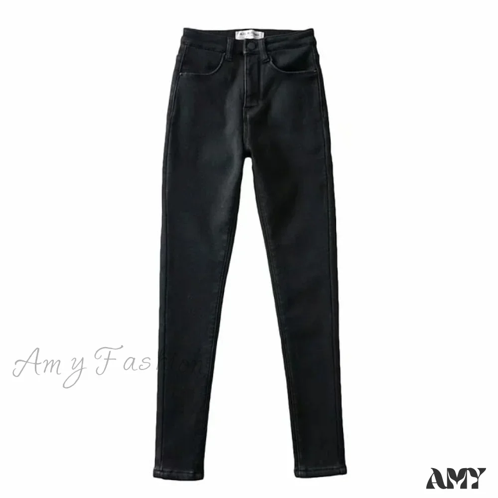 Amy Fashion - England Style Vintage High Waist Skinny Jeans - Image 3