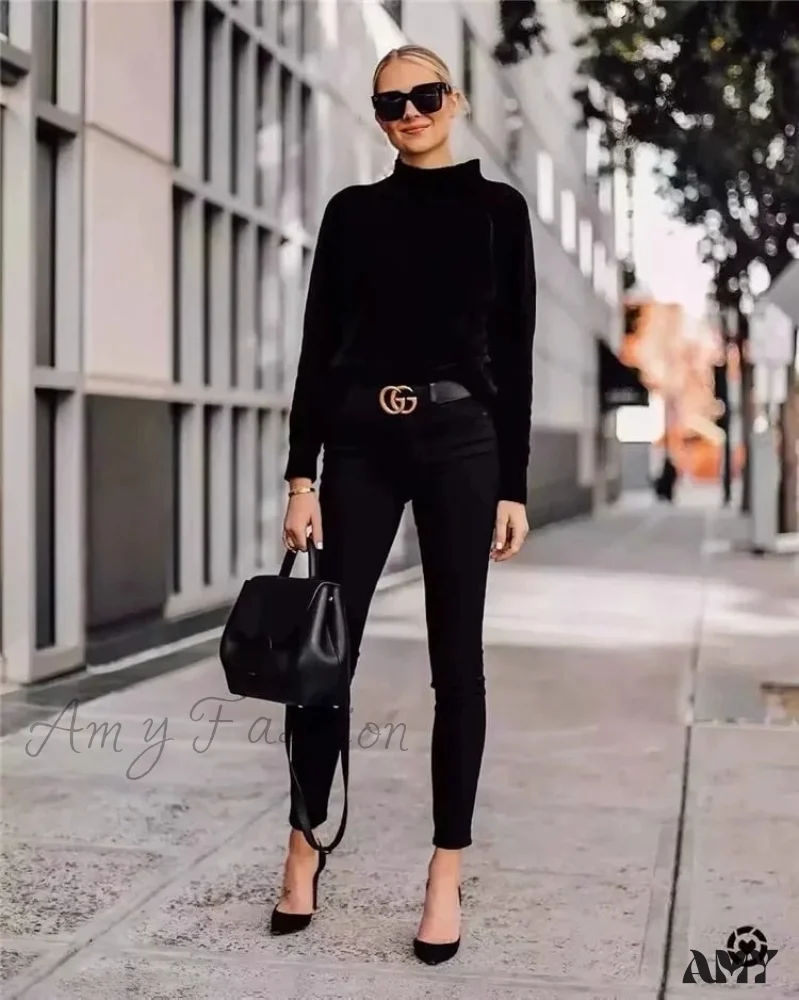 Amy Fashion - England Style Vintage High Waist Skinny Jeans - Image 5
