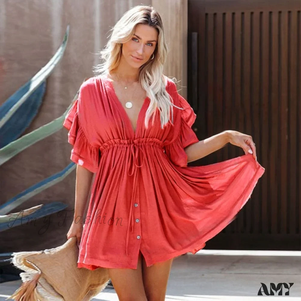 Amy Fashion - Women Beachwear Bandeau Mini Dress - Image 3