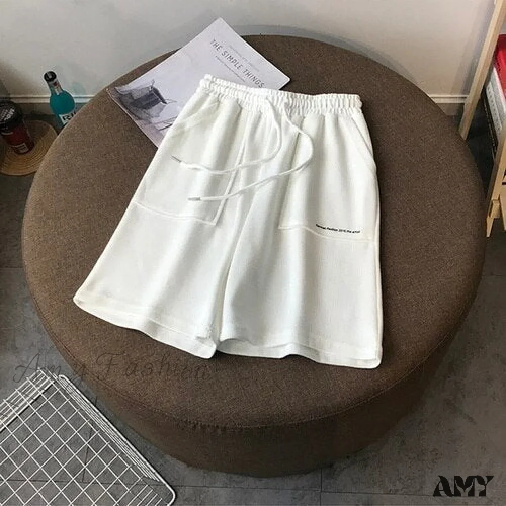 Amy Fashion - Knee Length Pants Drawstring Korean Shorts - Image 2