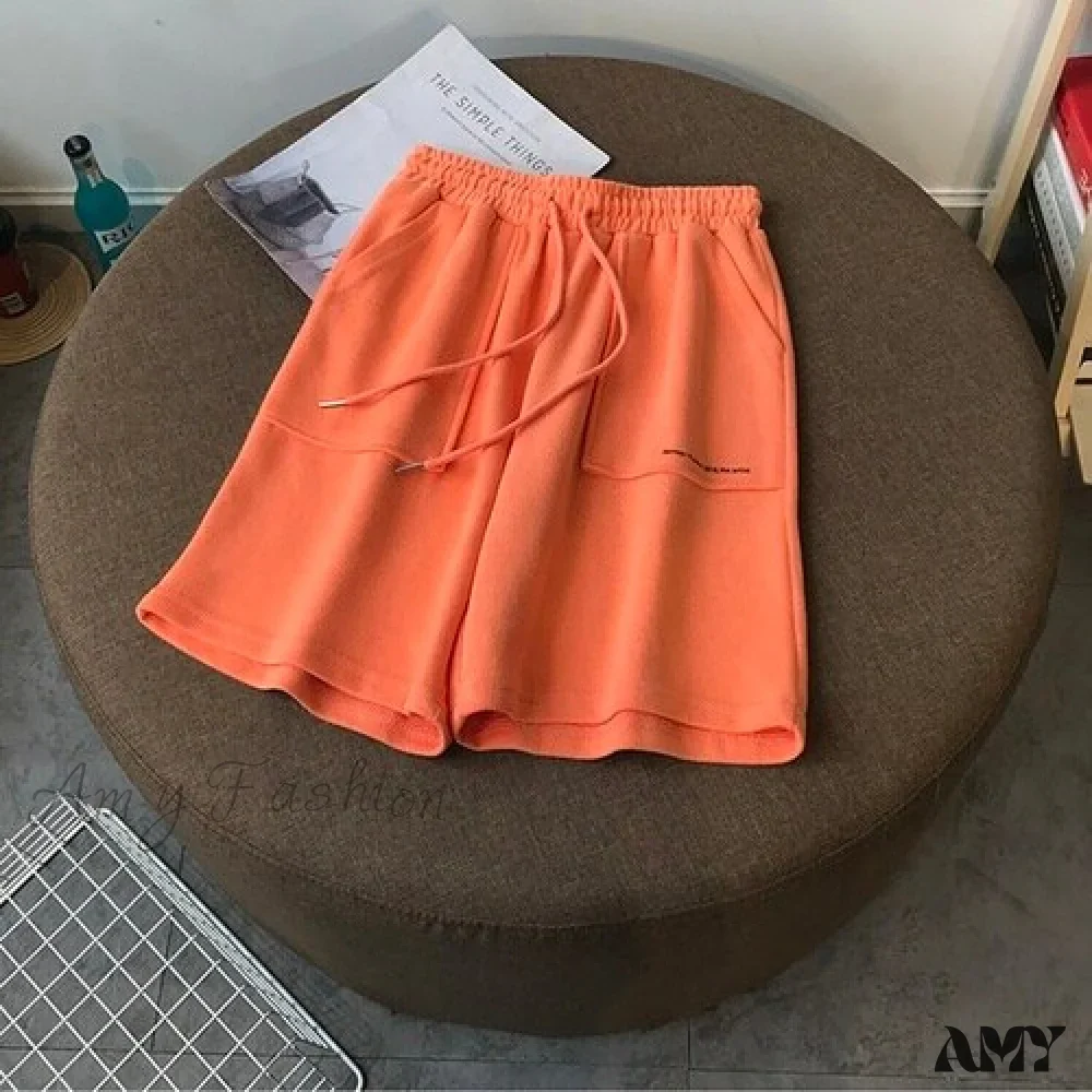 Amy Fashion - Knee Length Pants Drawstring Korean Shorts - Image 4
