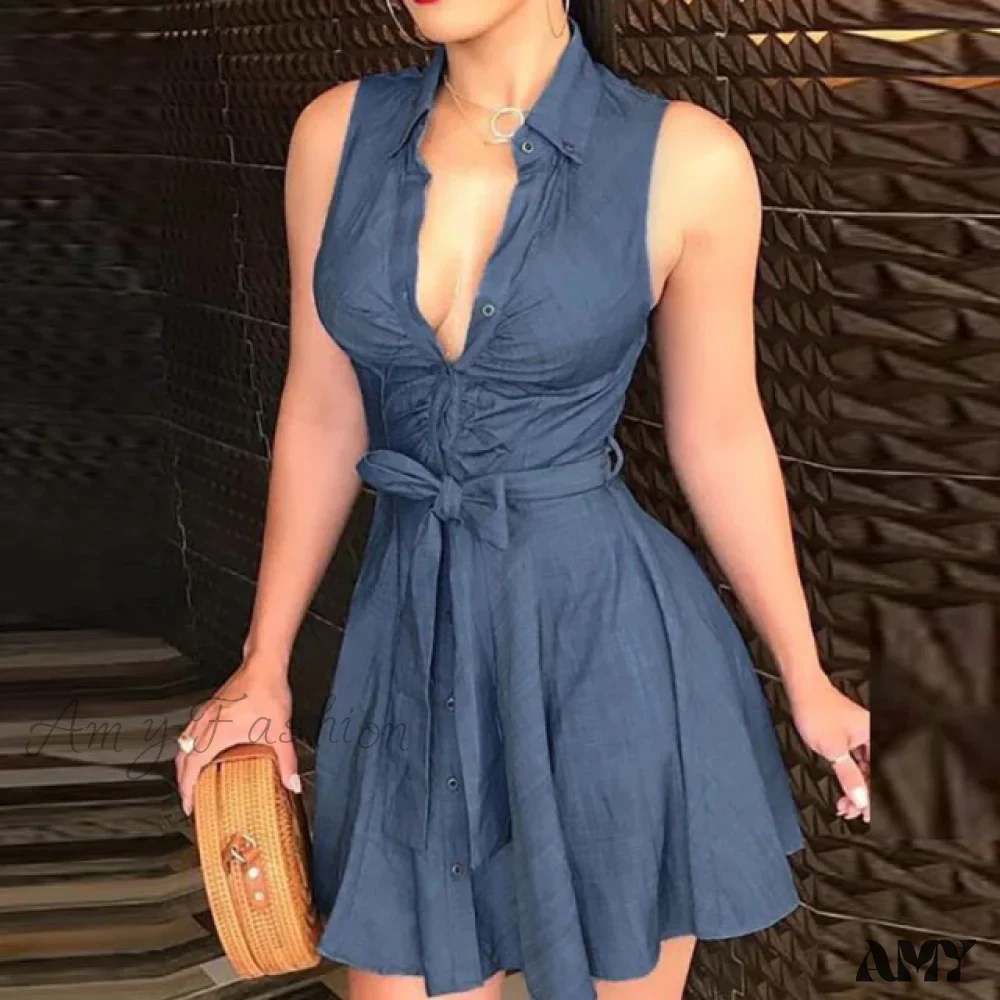 Amy Fashion - Women Chain Print Sleeveless Dress - Image 6