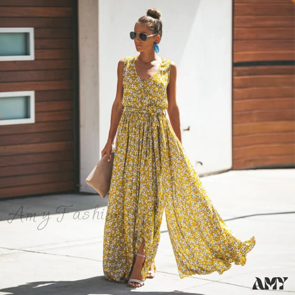 Amy Fashion - New Fashion Floral Print Maxi Dresses - Image 2