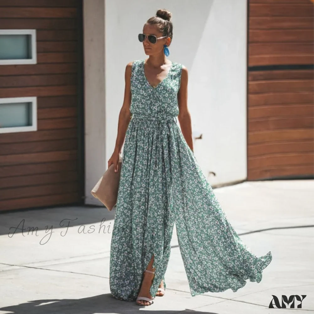 Amy Fashion - New Fashion Floral Print Maxi Dresses - Image 3