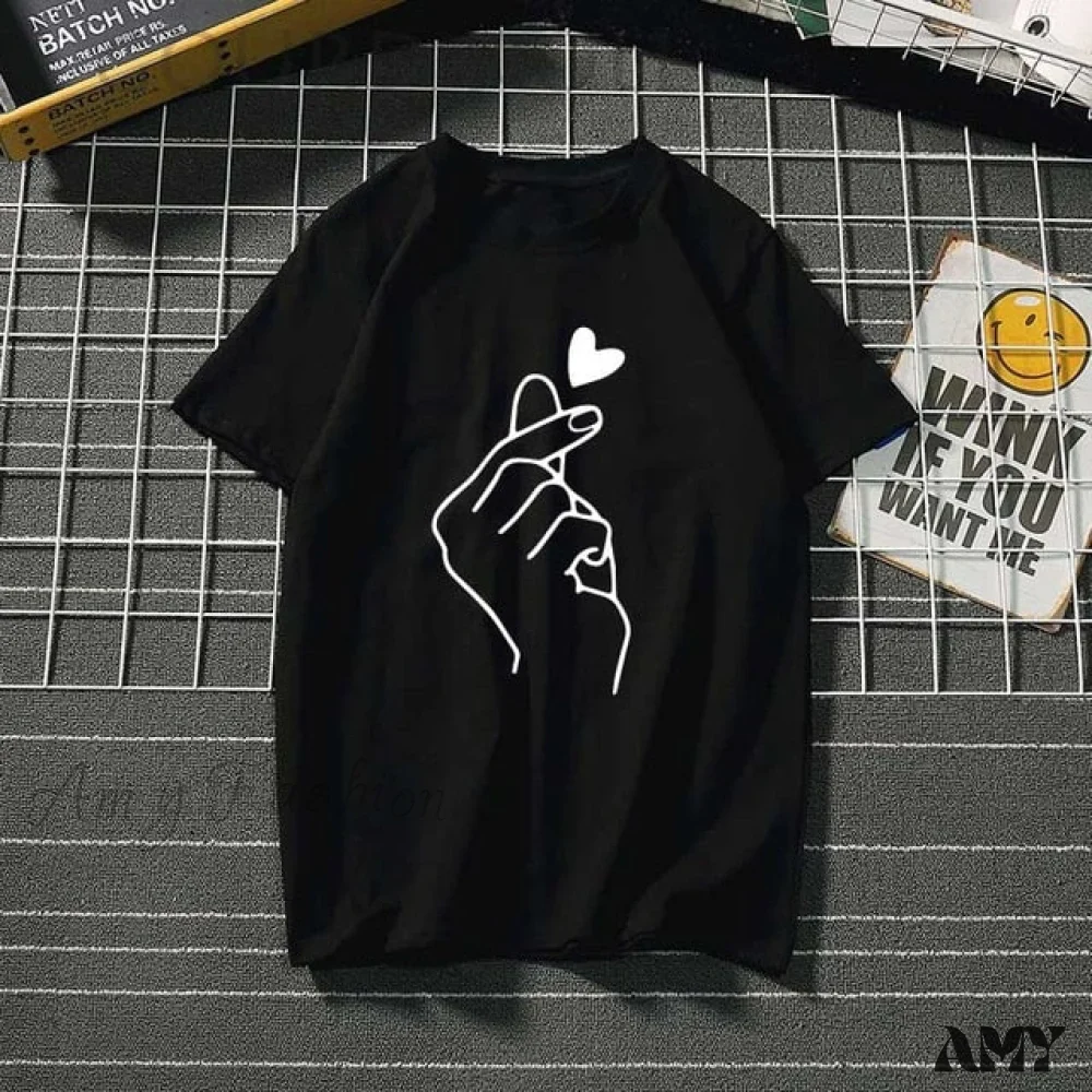 Amy Fashion - Ladies Heart Graphic T- Shirts - Image 11