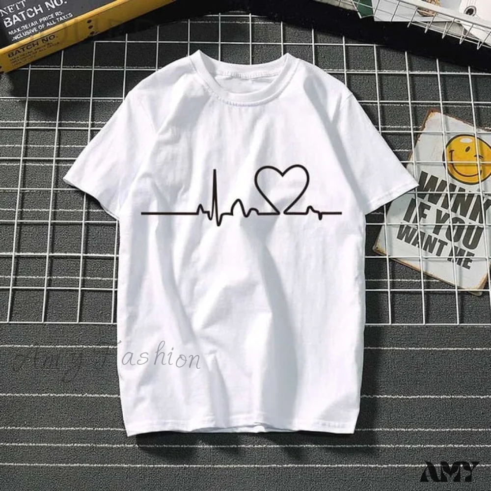 Amy Fashion - Ladies Heart Graphic T- Shirts - Image 13