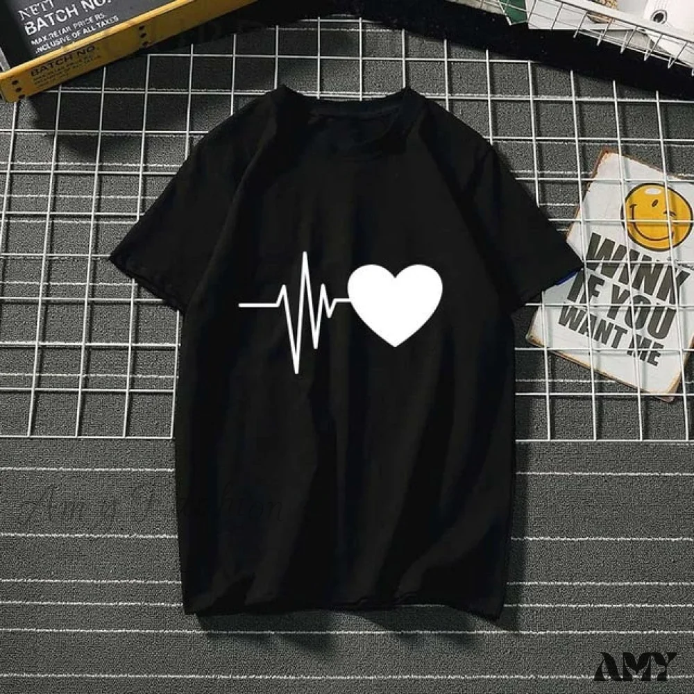 Amy Fashion - Ladies Heart Graphic T- Shirts - Image 7
